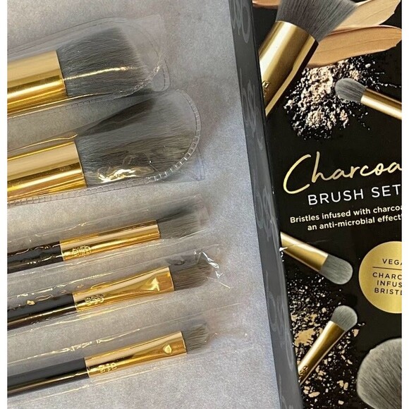 Billion Dollar Brushes Makeup Brush Set Essential Kit Vegan Charcoal 5 Count NEW - Picture 1 of 9